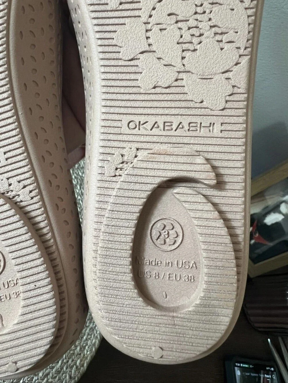 Okabashi Samantha Ballet Flats Size 8 Women's Blush / Nude Color.